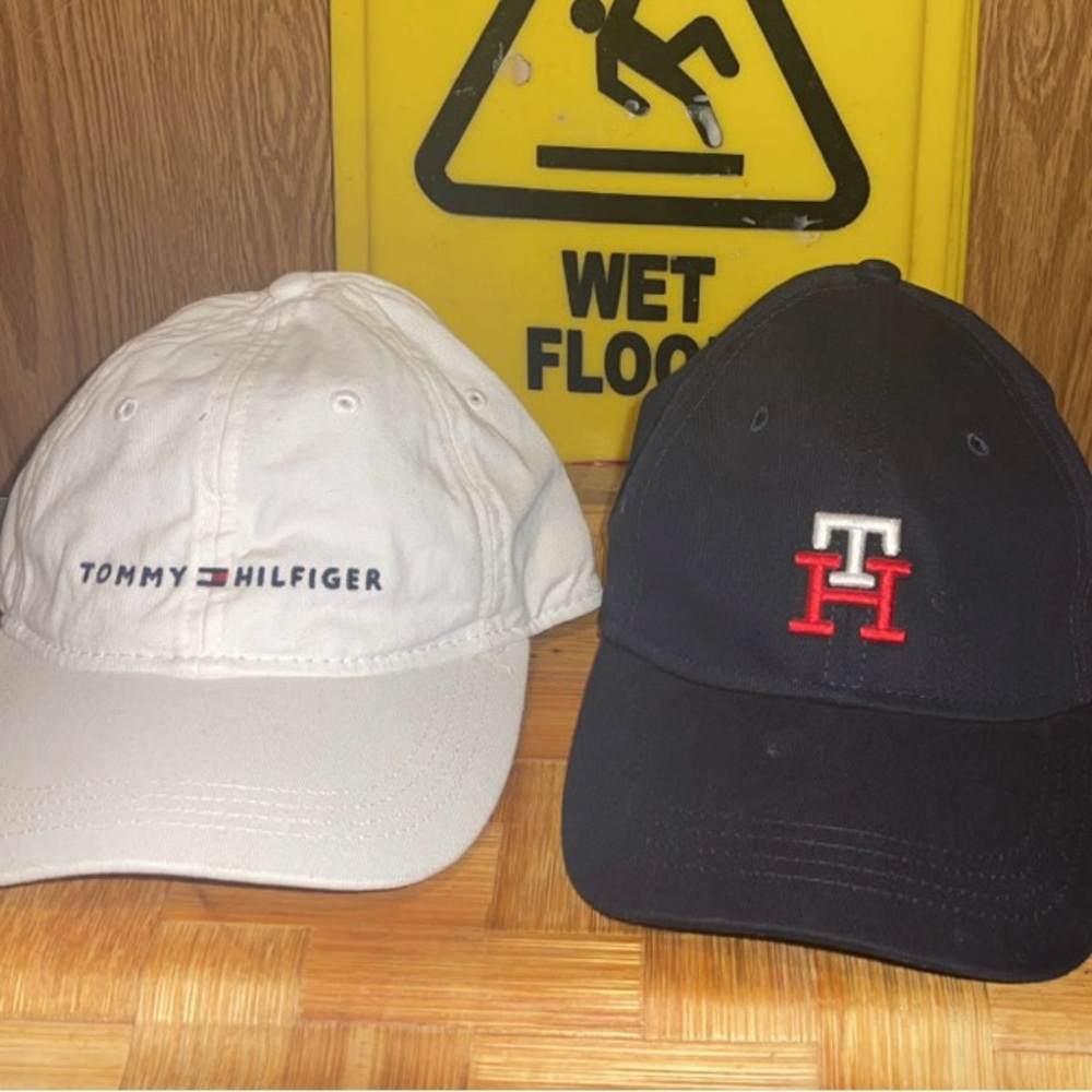 Tommy Hilfiger White and Black Logo Caps